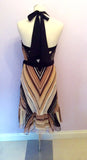 Coast brown print silk halterneck dress size 12 - Whispers Dress Agency - Womens Dresses - 3