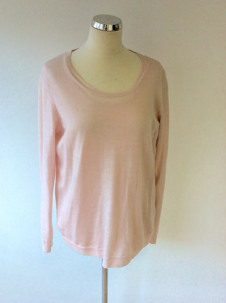 UNIQLO PALE PINK WOOL SCOOP NECK JUMPER & LONG SLEEVE TOP SIZE XL - Whispers Dress Agency - Womens Knitwear - 1