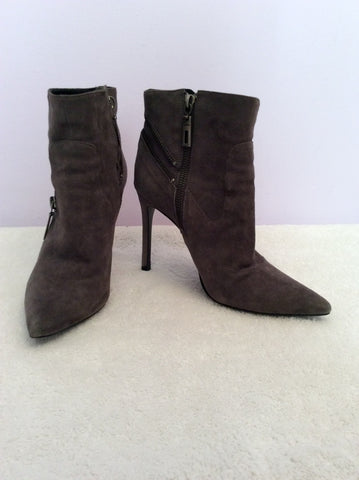 Schutz Grey Suede Ankle Boots Size 4/37 - Whispers Dress Agency - Sold - 1