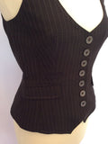 Karen Millen Charcoal Grey Pinstripe Wool Waistcoat Size 12 - Whispers Dress Agency - Sold - 2