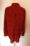 DKNY Red Leopard Print Silk Shirt Size M - Whispers Dress Agency - Sold - 2