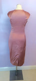 Karen Millen Pink Satin Pencil Dress Size 12 - Whispers Dress Agency - Womens Dresses - 2