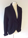 BASLER BLACK CHUNKY KNIT CARDIGAN SIZE 18 - Whispers Dress Agency - Womens Knitwear - 2