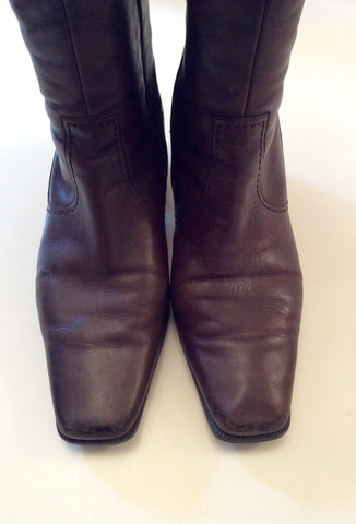 GABOR BROWN LEATHER KNEE LENGTH BOOTS SIZE 6.5/40 - Whispers Dress Agency - Womens Boots - 3