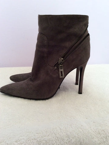 Schutz Grey Suede Ankle Boots Size 4/37 - Whispers Dress Agency - Sold - 4