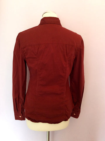 Prada Burgundy Fitted Shirt Size 44 UK 10/12 - Whispers Dress Agency - Sold - 2