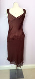 Monsoon Brown Silk Dress Size 10 - Whispers Dress Agency - Womens Dresses - 4