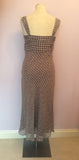 LK Bennett Grey Check Print Silk Dress Size 12 - Whispers Dress Agency - Womens Dresses - 4