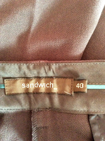 BRAND NEW SANDWICH DARK BROWN SMART TROUSERS SIZE 40 UK 12 - Whispers Dress Agency - Sold - 4