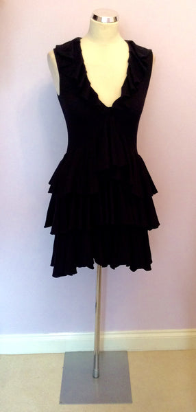 Temperley Black Silk, Merino Wool & Cashmere Tiered Dress Size M - Whispers Dress Agency - Womens Dresses - 1