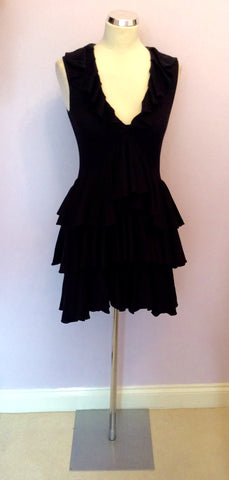 Temperley Black Silk, Merino Wool & Cashmere Tiered Dress Size M - Whispers Dress Agency - Womens Dresses - 1