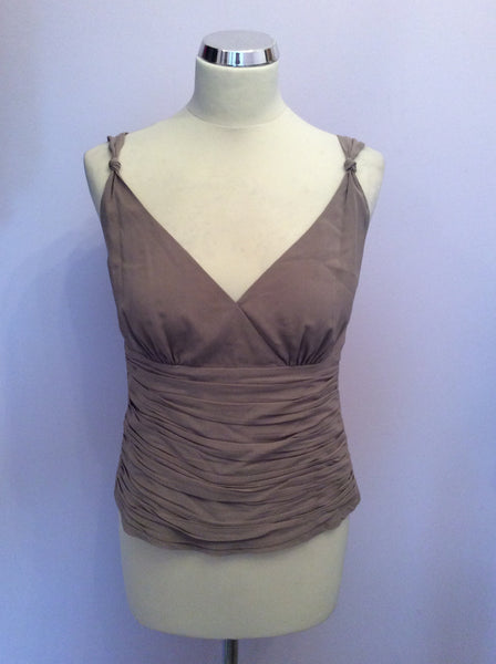 Monsoon Beige Silk Top Size 12 - Whispers Dress Agency - Womens Tops - 1