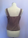 Monsoon Beige Silk Top Size 12 - Whispers Dress Agency - Womens Tops - 2