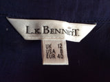 LK Bennett Navy Blue Bow Front Silk Top Size 12 - Whispers Dress Agency - Sold - 4