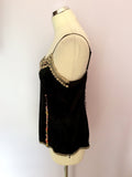 KAREN MILLEN BLACK SILK EMBELISHED CAMISOLE TOP SIZE 14 - Whispers Dress Agency - Sold - 2