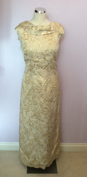 Vintage Wydale Gold Brocade Evening Dress Size 18 Fit 14/16 - Whispers Dress Agency - Sold - 1