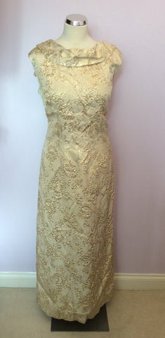 Vintage Wydale Gold Brocade Evening Dress Size 18 Fit 14/16 - Whispers Dress Agency - Sold - 1