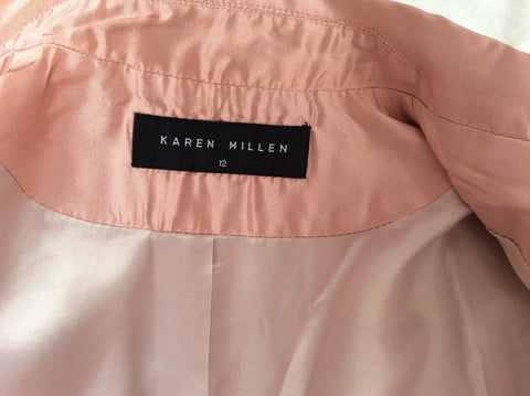 KAREN MILLEN SALMON PINK JACKET & SKIRT SUIT SIZE 12 - Whispers Dress Agency - Womens Suits & Tailoring - 4