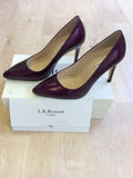 BRAND NEW LK BENNETT DILLON DARK VIOLET SAFFIANO PATENT LEATHER HEELS SIZE 6/39 - Whispers Dress Agency - Sold - 3