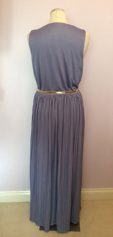 Vintage Shubette Of London Lavender Pleated Long Dress Size 18 UK 14/16 - Whispers Dress Agency - Sold - 3