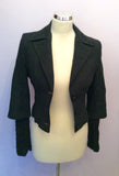All Saints Anthracite Grey Wool Blend Jacket With Knitted Sleeves Size 8 - Whispers Dress Agency - Sold - 3