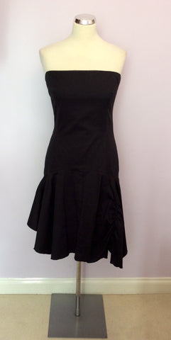 MIGUEL VIEIRA BLACK STRAPLESS HANKERCHIEF HEM DRESS SIZE M - Whispers Dress Agency - Womens Dresses - 1