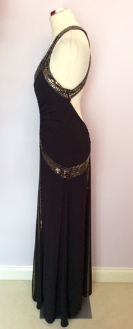 Sousourada Designs By Penny Black Beaded & Sequin Trim Long Evening Dress Size XL - Whispers Dress Agency - Womens Dresses - 3