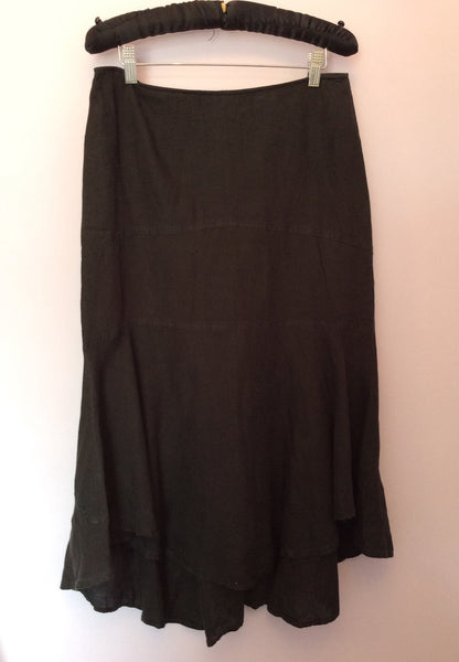 Penny Black Linen Calf Length Black Skirt Size 10 - Whispers Dress Agency - Womens Skirts - 1