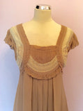 Temperley Fawn Silk & Lace Trim Dress Size 10 - Whispers Dress Agency - Womens Dresses - 2