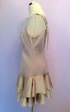 KAREN MILLEN CHAMPAGNE SATIN TIERED DRESS SIZE 14 - Whispers Dress Agency - Womens Dresses - 2