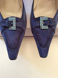 ANA BONILLA BLUE SUEDE HEELS SIZE 5.5/38.5 - Whispers Dress Agency - Womens Heels - 2