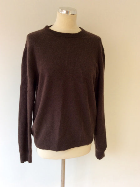 JOE FRESH BROWN CASHMERE CREW NECK JUMPER SIZE L - Whispers Dress Agency - Womens Knitwear - 1