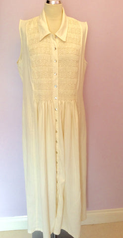 Marks & Spencer Cream Sleeveless Dress Size 18 - Whispers Dress Agency - Sold - 1