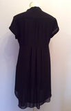 Ted Baker Black Pleated Trim Tea Dress Size 4 UK 12 - Whispers Dress Agency - Sold - 4