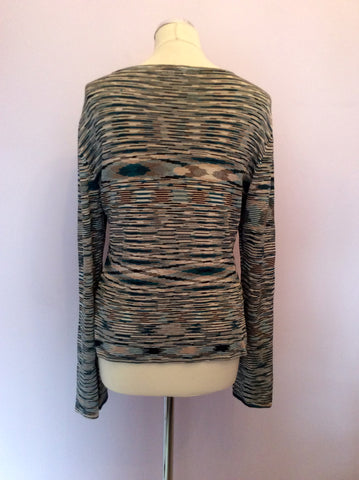 Coast Green, Beige, Black & White Print V Neck Jumper Size 14 - Whispers Dress Agency - Womens Knitwear - 2