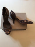 JIGSAW GREY VELVET & SILVER BEAD & SEQUIN DETAIL HEELS SIZE 5/38 - Whispers Dress Agency - Womens Heels - 2