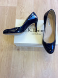 LK BENNETT SABIRA NAVY PATENT LEATHER HEELS SIZE 6/39 - Whispers Dress Agency - Sold - 2